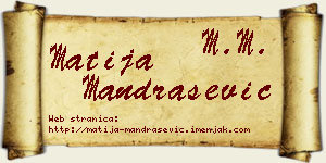 Matija Mandrašević vizit kartica